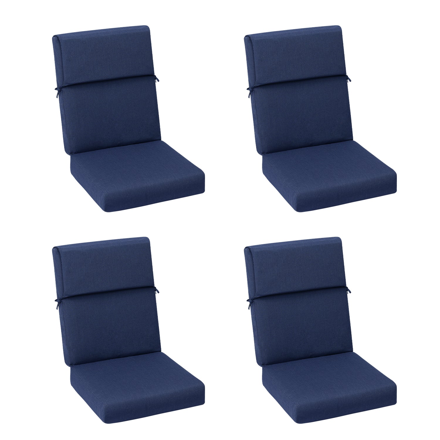 High Back Chair Cushions Set of 4, UV-Protected & Water-Resistant, 46x21x4 Inches CUSHION Aoodor Dark blue  